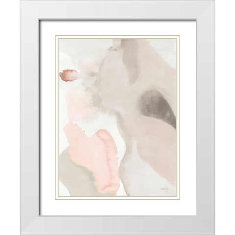 Pastel and Neutral Abstract II White Modern Wood Framed Art Print with Double Matting by Nai, Danhui