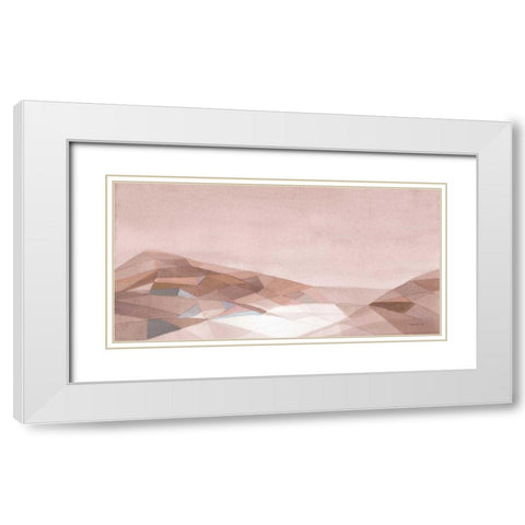 Warm Geometric Mountain White Modern Wood Framed Art Print with Double Matting by Nai, Danhui