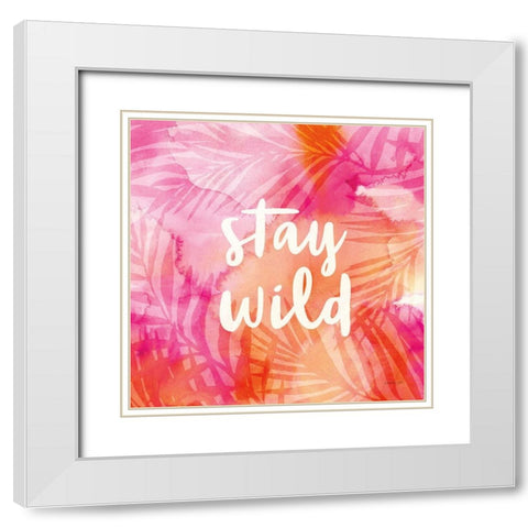 Boho Tropical Sign I White Modern Wood Framed Art Print with Double Matting by Nai, Danhui