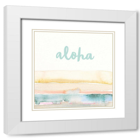 Boho Tropical Sign IV White Modern Wood Framed Art Print with Double Matting by Nai, Danhui