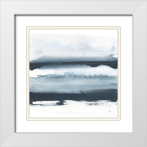 Waterway Minimalism II White Modern Wood Framed Art Print with Double Matting by Paschke, Chris