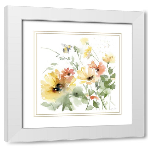 Sunflower Meadow I White Modern Wood Framed Art Print with Double Matting by Pete, Katrina
