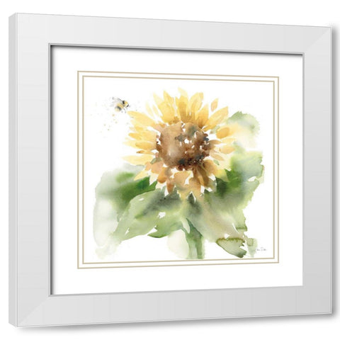 Sunflower Meadow III White Modern Wood Framed Art Print with Double Matting by Pete, Katrina