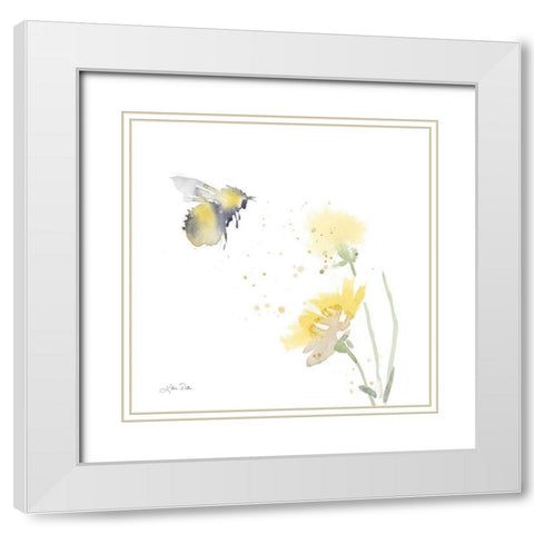 Sunflower Meadow IV White Modern Wood Framed Art Print with Double Matting by Pete, Katrina