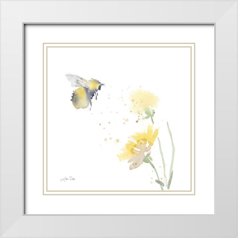 Sunflower Meadow IV White Modern Wood Framed Art Print with Double Matting by Pete, Katrina