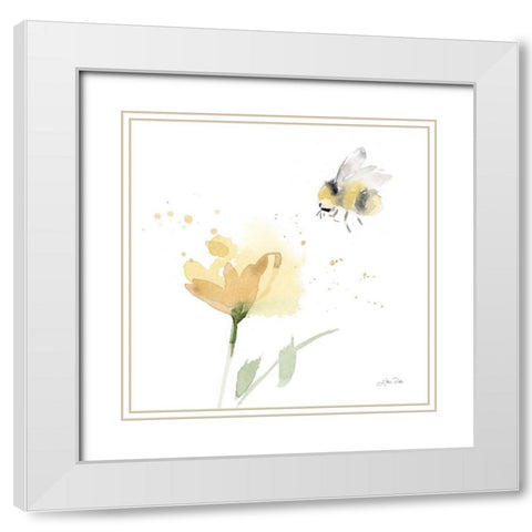 Sunflower Meadow V White Modern Wood Framed Art Print with Double Matting by Pete, Katrina
