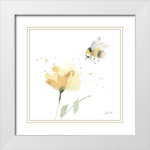 Sunflower Meadow V White Modern Wood Framed Art Print with Double Matting by Pete, Katrina