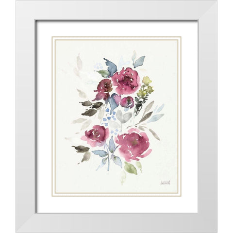 Soft Bouquet I White Modern Wood Framed Art Print with Double Matting by Tavoletti, Anne