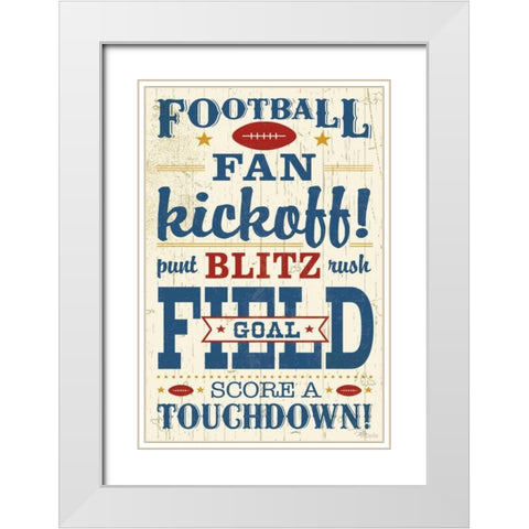 Sports Lovers I Red v2 White Modern Wood Framed Art Print with Double Matting by Pela Studio