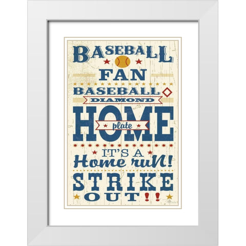 Sports Lovers II Red v2 White Modern Wood Framed Art Print with Double Matting by Pela Studio