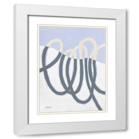 Loops I White Modern Wood Framed Art Print with Double Matting by Ferguson, Kathy