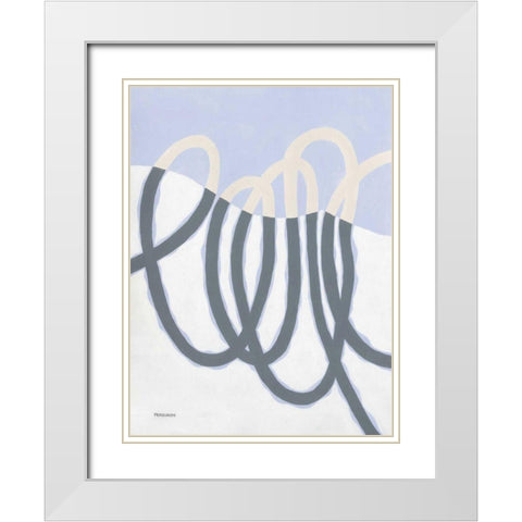 Loops I White Modern Wood Framed Art Print with Double Matting by Ferguson, Kathy