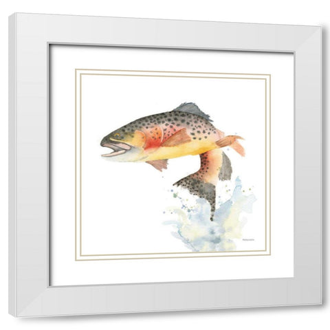 Cutthroat Trout White Modern Wood Framed Art Print with Double Matting by Ferguson, Kathy