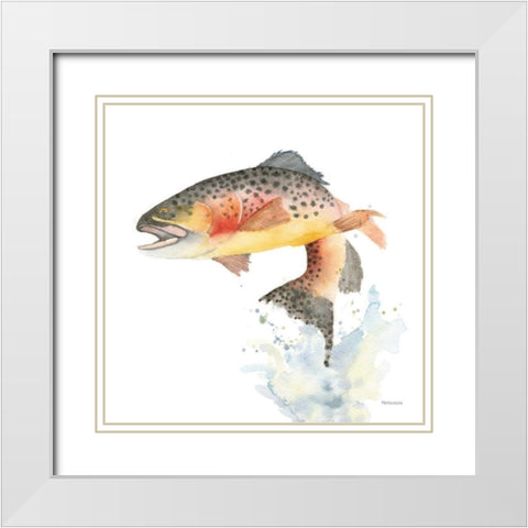 Cutthroat Trout White Modern Wood Framed Art Print with Double Matting by Ferguson, Kathy