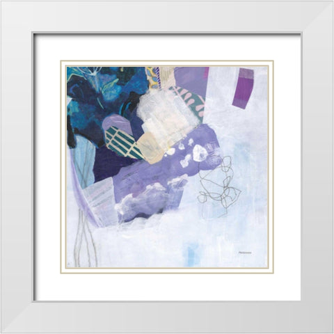 Abstract Layers II White Modern Wood Framed Art Print with Double Matting by Ferguson, Kathy