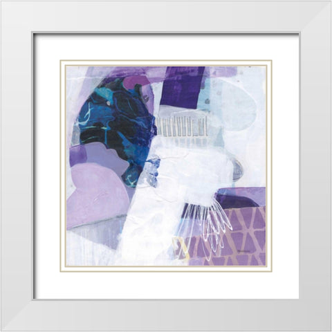Abstract Layers III White Modern Wood Framed Art Print with Double Matting by Ferguson, Kathy