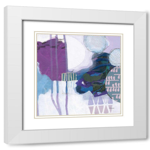 Abstract Layers IV White Modern Wood Framed Art Print with Double Matting by Ferguson, Kathy