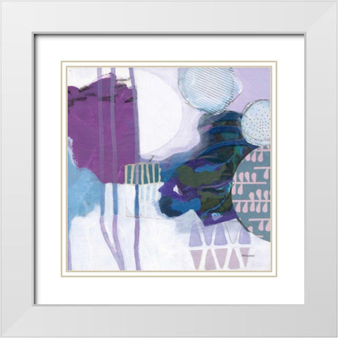 Abstract Layers IV White Modern Wood Framed Art Print with Double Matting by Ferguson, Kathy