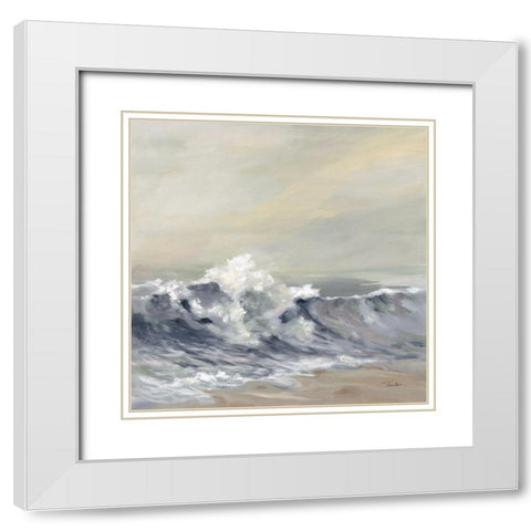Splashing Wave White Modern Wood Framed Art Print with Double Matting by Vassileva, Silvia