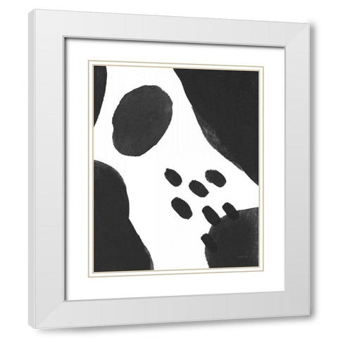 Abstract Tidepool II Black White Modern Wood Framed Art Print with Double Matting by Nai, Danhui