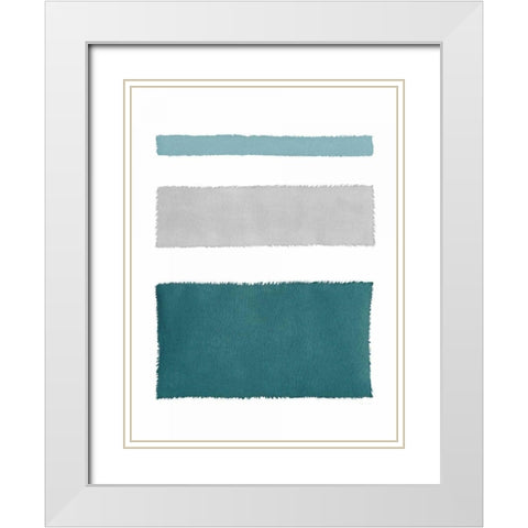 Painted Weaving IV Blue Green White Modern Wood Framed Art Print with Double Matting by Rhue, Piper