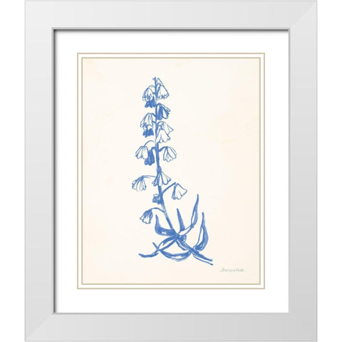 Bluebells I White Modern Wood Framed Art Print with Double Matting by Miller, Sara Zieve