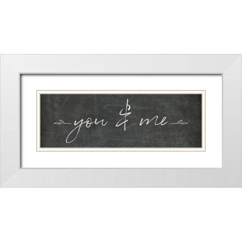 You and Me White Modern Wood Framed Art Print with Double Matting by Adams, Sarah
