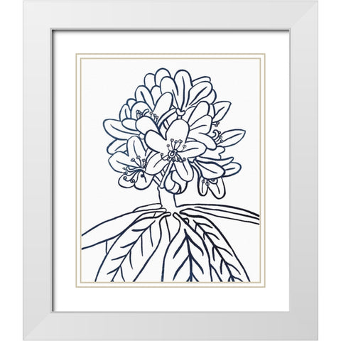 BW Blooms II White Modern Wood Framed Art Print with Double Matting by Wild Apple Portfolio