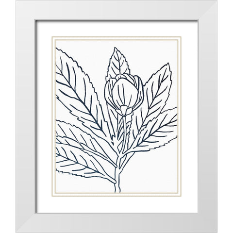 BW Blooms IV White Modern Wood Framed Art Print with Double Matting by Wild Apple Portfolio