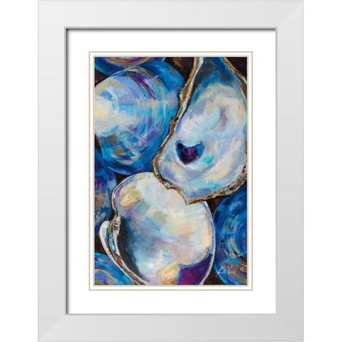 Matunuck Shells White Modern Wood Framed Art Print with Double Matting by Vertentes, Jeanette