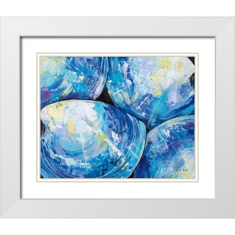 Contemporary Shells White Modern Wood Framed Art Print with Double Matting by Vertentes, Jeanette