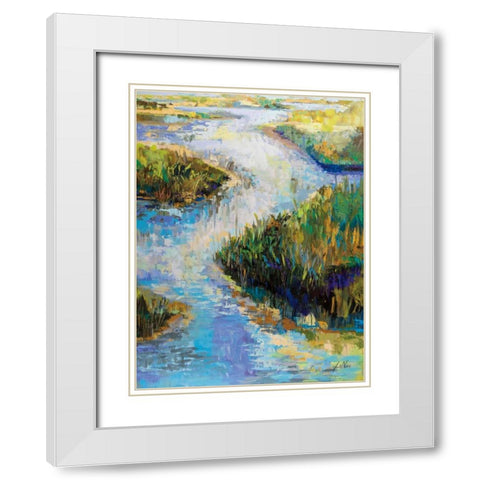 Water Walkway White Modern Wood Framed Art Print with Double Matting by Vertentes, Jeanette