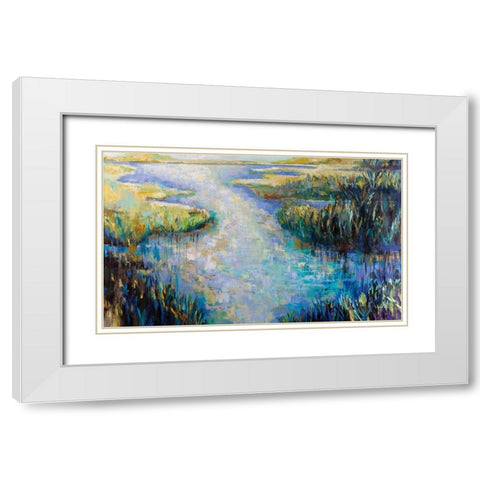 Shimmer White Modern Wood Framed Art Print with Double Matting by Vertentes, Jeanette