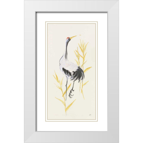 Crane Reeds I White Modern Wood Framed Art Print with Double Matting by Paschke, Chris