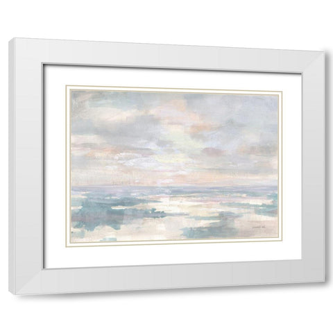 Calm Waters White Modern Wood Framed Art Print with Double Matting by Nai, Danhui