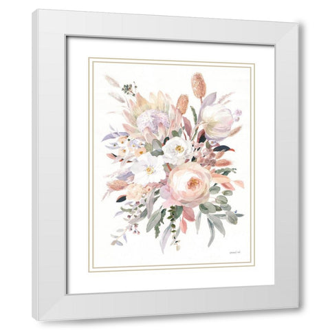 Subtle Beauty White Modern Wood Framed Art Print with Double Matting by Nai, Danhui