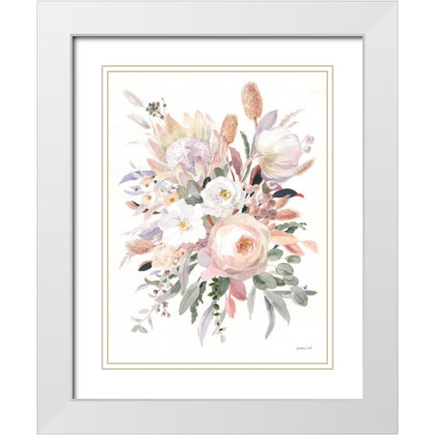 Subtle Beauty White Modern Wood Framed Art Print with Double Matting by Nai, Danhui