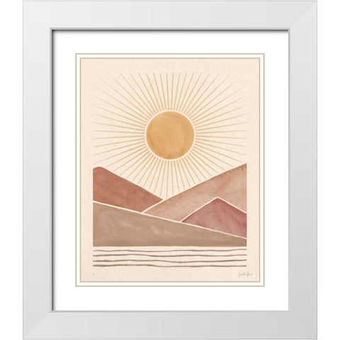 Mid Century Landscape I White Modern Wood Framed Art Print with Double Matting by Penner, Janelle