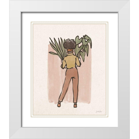 Plant Ladies I White Modern Wood Framed Art Print with Double Matting by Penner, Janelle