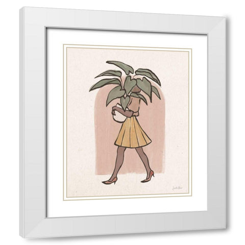 Plant Ladies II White Modern Wood Framed Art Print with Double Matting by Penner, Janelle