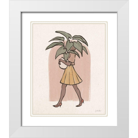 Plant Ladies II White Modern Wood Framed Art Print with Double Matting by Penner, Janelle