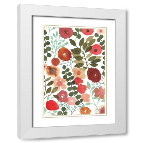 Garden Dance II White Modern Wood Framed Art Print with Double Matting by Horn, Laura