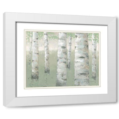 Spring Birch White Modern Wood Framed Art Print with Double Matting by Wiens, James