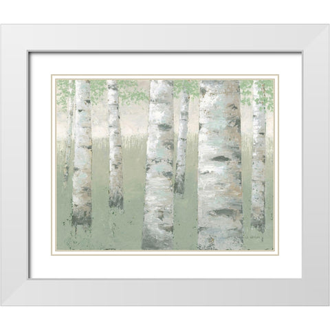 Spring Birch White Modern Wood Framed Art Print with Double Matting by Wiens, James