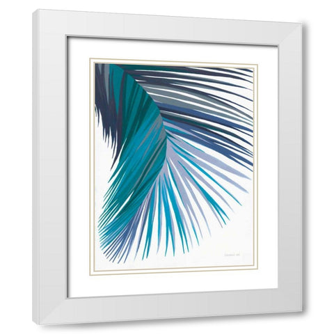 Retro Big Leaf II Cool White Modern Wood Framed Art Print with Double Matting by Nai, Danhui