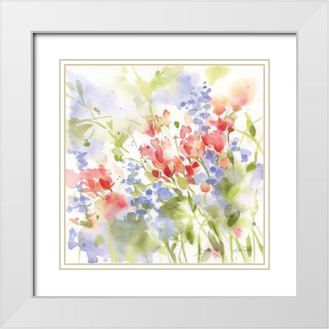 Spring Meadow II White Modern Wood Framed Art Print with Double Matting by Pete, Katrina
