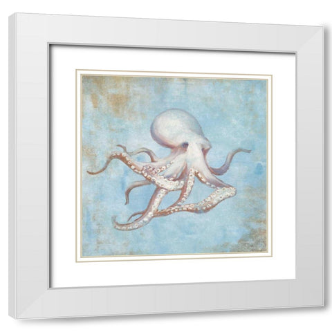 Treasures from the Sea V Watercolor White Modern Wood Framed Art Print with Double Matting by Nai, Danhui