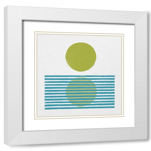 Reflection I Green White Modern Wood Framed Art Print with Double Matting by Hershey, Moira
