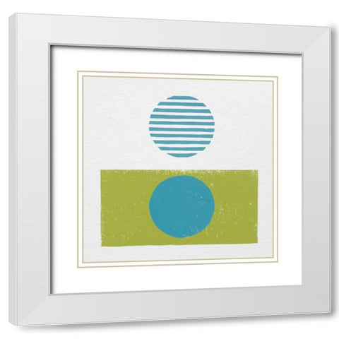 Reflection II Green White Modern Wood Framed Art Print with Double Matting by Hershey, Moira