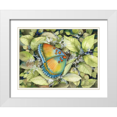Royal Butterfly White Modern Wood Framed Art Print with Double Matting by McKenna, Kathleen Parr